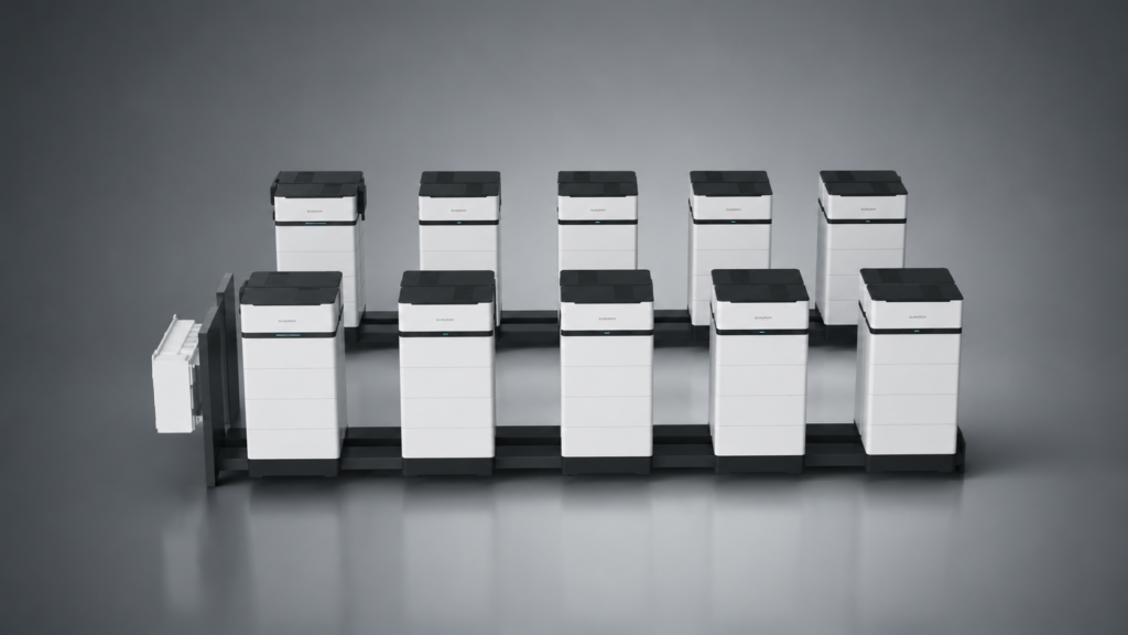 ST050-250CF modular battery energy storage system demonstrating flexible expansion through scalable stack configurations.
